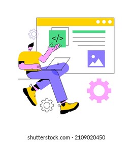 Single page application abstract concept vector illustration. SPA web page, web development trend, app inside a browser, dynamically rewriting page, responsive website creation abstract metaphor.