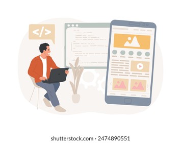 Single page application isolated concept vector illustration. SPA web page, web development trend, app inside a browser, dynamically rewriting page, responsive website creation vector concept.