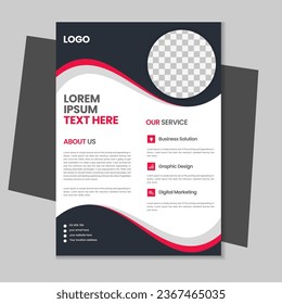 Single page business flyer a4 template with mockup
