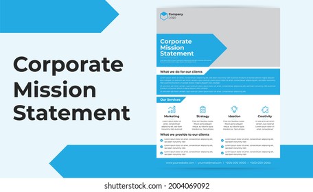 Single Page Corporate Mission statement for agency