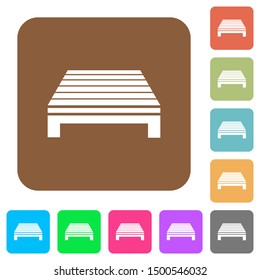 Single pallet flat icons on rounded square vivid color backgrounds.