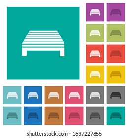 Single pallet multi colored flat icons on plain square backgrounds. Included white and darker icon variations for hover or active effects.