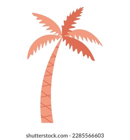 Single palm tree. Vector illustration on white background.