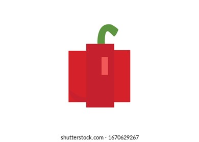 single paprika and fresh fruit