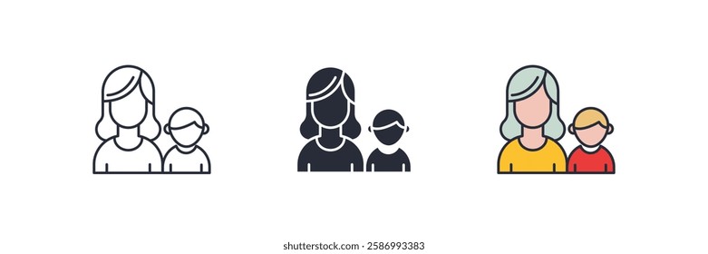 Single Parent icon. Single Parent Symbol sign for mobile concept and web design. Vector icon, Logo illustration, Vector graphics