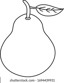 Single pear hand drawing. Vector. For a cover, postcard, print.