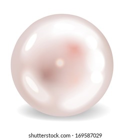Single pearl on white background