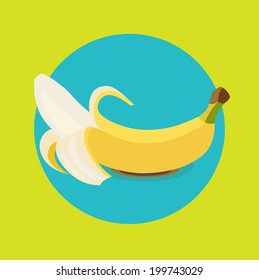 Single Peeled Banana Flat Design