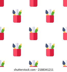 Single pencil case pattern. pencil case concept. flat trendy Vector seamless Pattern, background, wallpaper