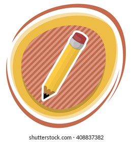 Single pencil colorful vector icon