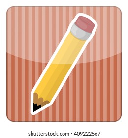 Single pencil colorful vector icon