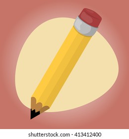 Single pencil colorful vector icon