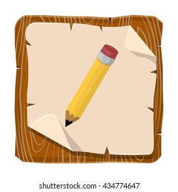 Single pencil colorful vector icon