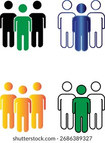 Una sola persona destacada en el icono de la multitud que representa la individualidad, el líder, el gerente o el papel único en el grupo con fondo transparente