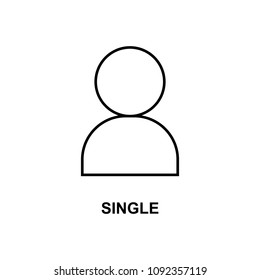 single person icon. Element of simple web icon with name for mobile concept and web apps. Thin line single person icon can be used for web and mobile on white background