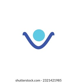 single Person togetherness and community concept logo abstract vector illustration eps