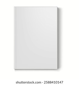 Single perspective of a 3D realistic mockup of a blank book with a smooth, minimalist cover design.