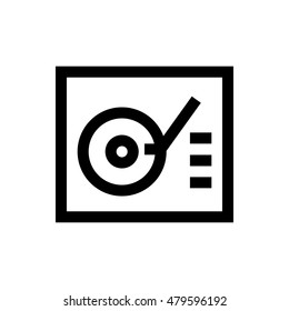 Single, pickup, record player line icon. Pixel perfect fully editable vector icon suitable for websites, info graphics and print media.