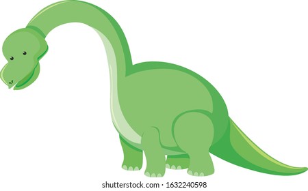Single picture of brachiosaurus in green illustration