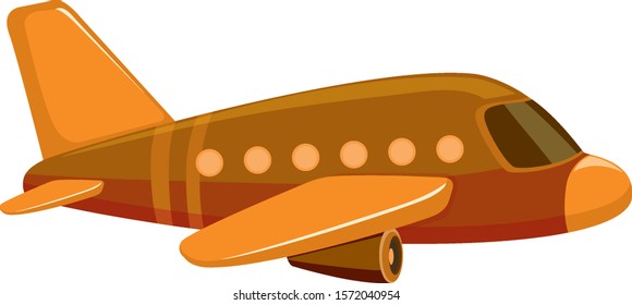 Single picture of brown airplane illustration