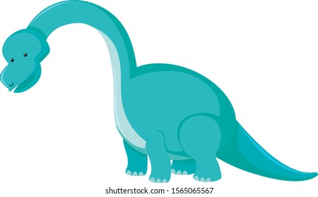 Single picture of green brachiosaurus illustration