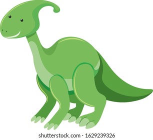 Single picture of parasaurolophus in green illustration