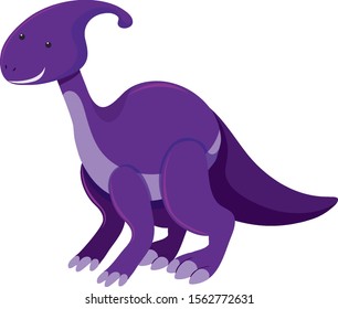 Single picture of parasaurolophus in purple illustration