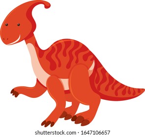 Single picture of parasaurolophus in red illustration