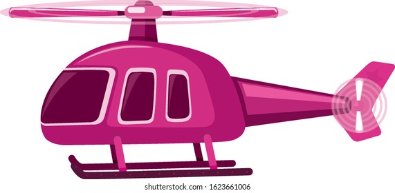 Single picture of pink helicopter illustration