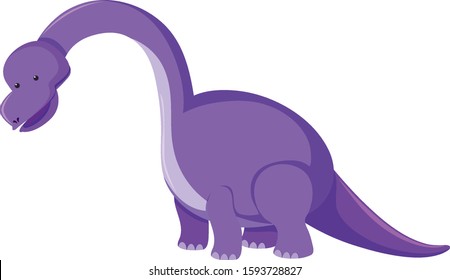 Single picture of purple brachiosaurus illustration