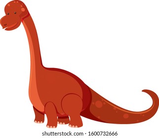 Single picture of red brontosaurus illustration