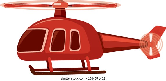 Single picture of red helicopter illustration