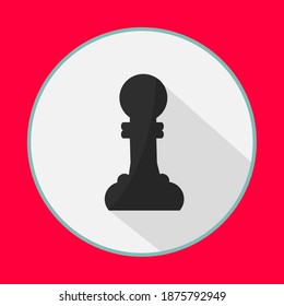 single piece of checkmate symbol vector cartoon illustration. strategy game sign concept. classic modern sport for business. leadership figure art. one black chess pawn game isolated flat design icon