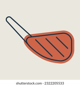 Single piece of chop lamb with bone vector isolated icon food meat. Barbecue and bbq grill sign. Graph symbol for cooking web site and apps design, logo, app