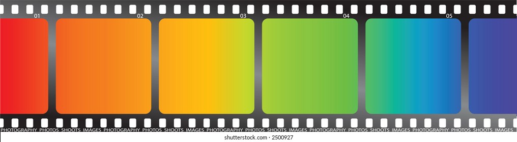 A single piece of film with a rainbow effect on it