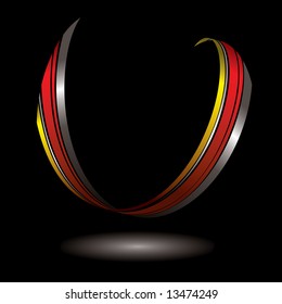 single piece of ribbon floating with its own light shadow