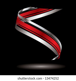 single piece of ribbon floating with its own light shadow