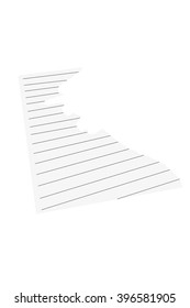 Single piece of white paper torn