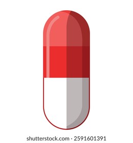 Single Pill Isolated on White Background