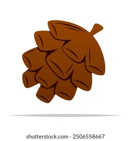 Single pine cone vector isolated illustration