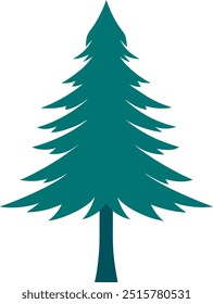 single pine tree silhouette, minimalist