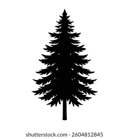 single pine tree vector illustration on white background
