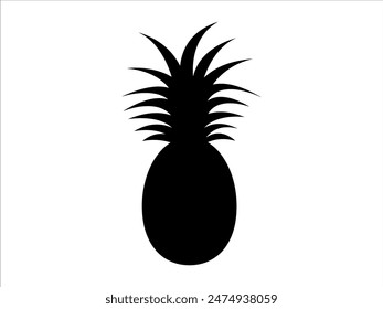 Single pineapple silhouette isolated on white background. Pineapple icon vector illustration design.