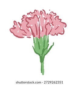Einzel rosa Nelke Blume Kopf Vektor