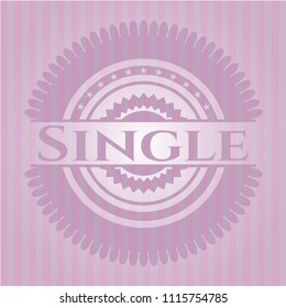 Single pink emblem. Retro