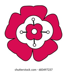 single pink flower icon image