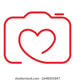 Single pink heart continuous wavy line art drawing on white background. Happy Valentine's day header or banner or letter template. Vector illustration