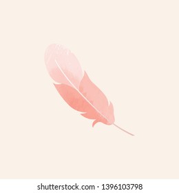 Single pink lightweight feather vector