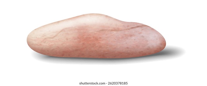 Single pink stone with a smooth surface. Created in a realistic style. The subtle color variations and fine texture make it ideal for meditation or decor themes.