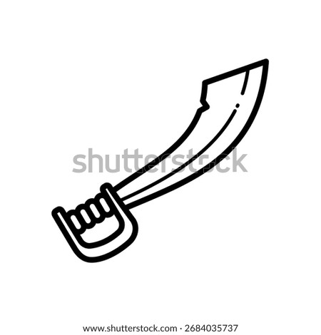 Single pirate cutlass saber or sword - vector icon